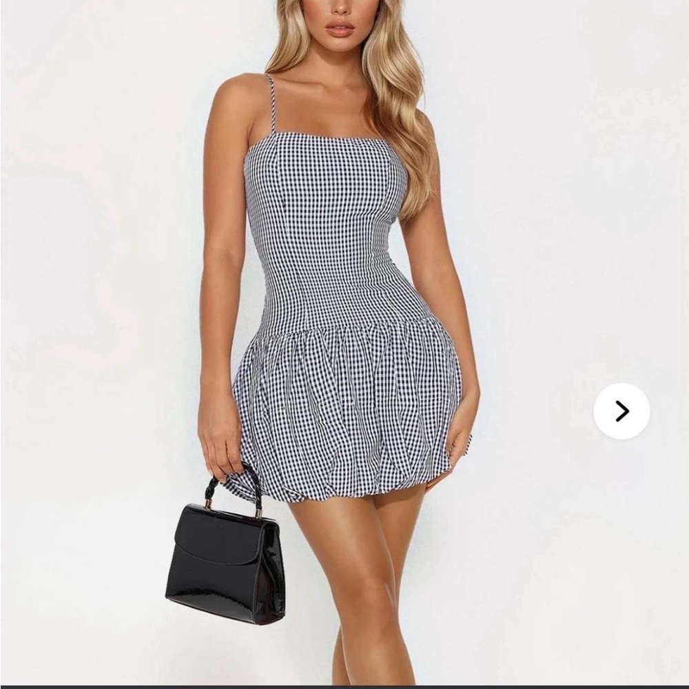 Gingham Mini Bubble Dress